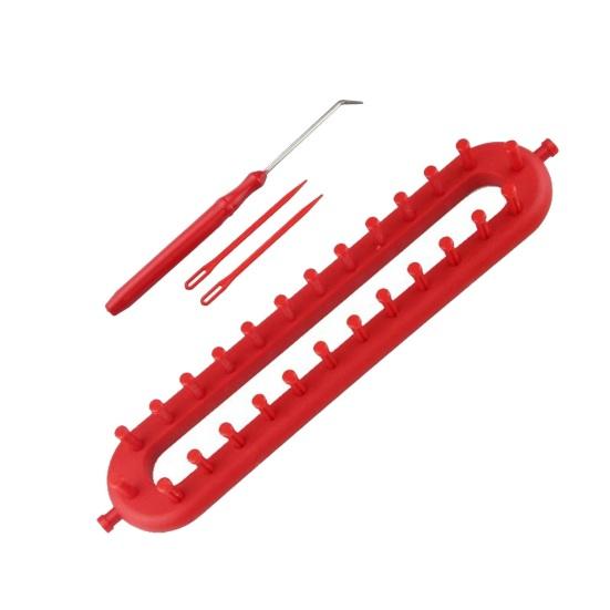 Sweater Knitting Loom Set with Crochet Hook, Needle, Plastic Round Rectangular Yarn Weaving Hand Tools Kit, Beginner for DIY Hat Scarf Shawl Sweaters