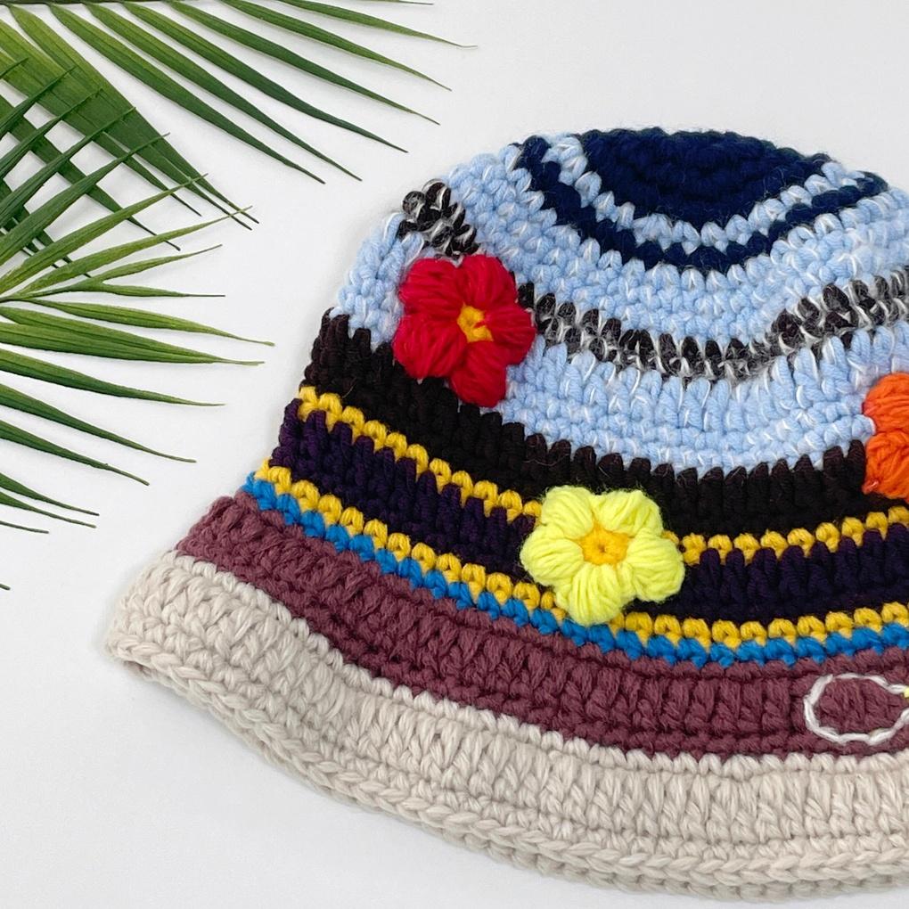 Women's and Men's Bohemian Flower Knit Bucket Hat