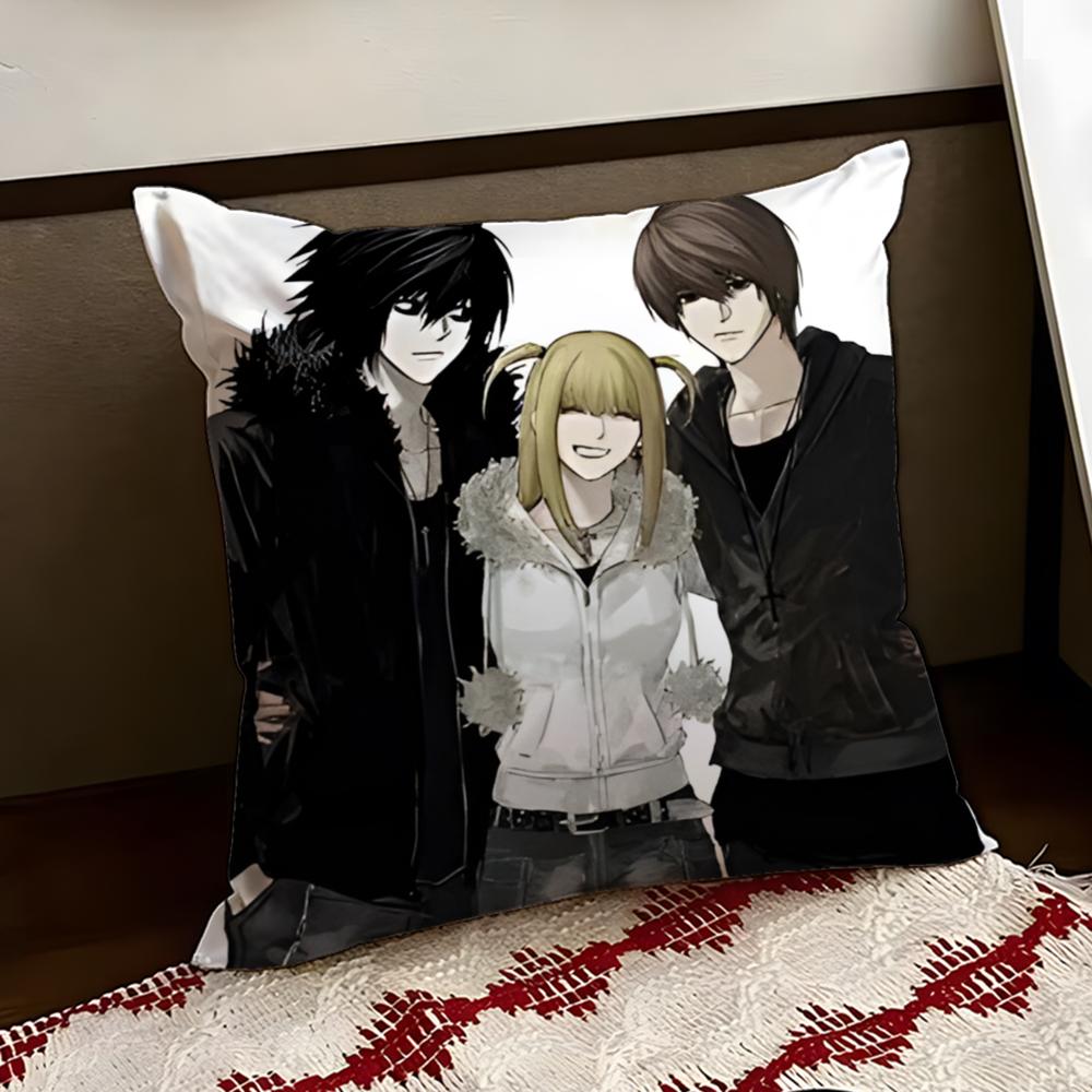 Anime DDeath NNote Cushion Cover Reversible Soft Durable Pillow Cover Home Car MultiScene Use for Daily Comfort