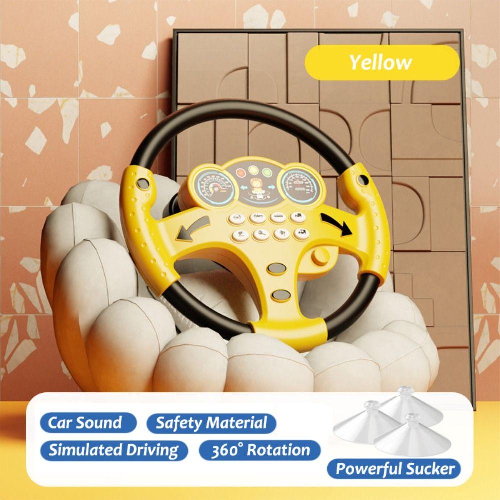 

Электрический симулятор руля Игрушки Многофункциональный руль второго пилота Подарок на день рождения чёрный