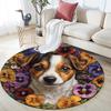 Jack Russell Round Area Rug,Carpet Rug for Living Room Bedroom Sofa Playroom Decor,Non-slip Floor Mat