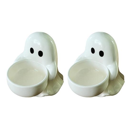 Halloweenský svícen duch Malý svícen na čajovou svíčku duch pro vonné svíčky Roztomilá pryskyřičná miska na cukroví pro domácí stolní dekoraci