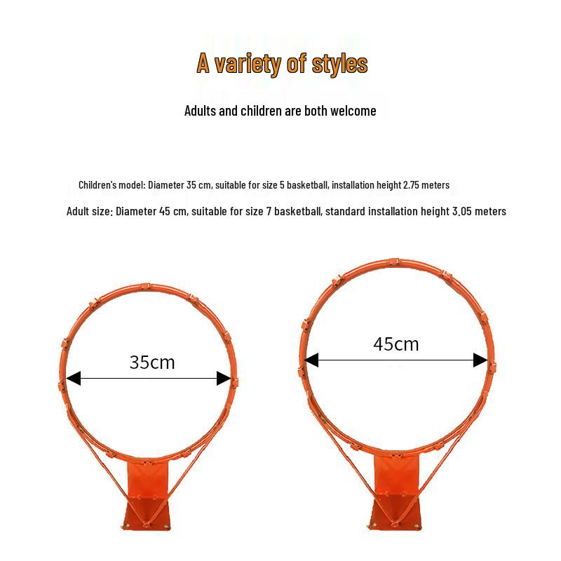INVUI Adult Indoor Outdoor Wall-Mounted Solid Basketball Rim