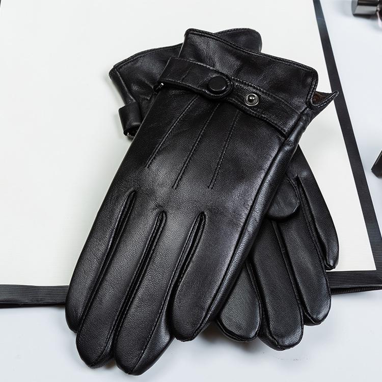 

Мужские ветрозащитные перчатки из натуральной овчины - Теплые, на флисовой подкладке, совместимые с сенсорным экраном для вождения и езды. L чёрный