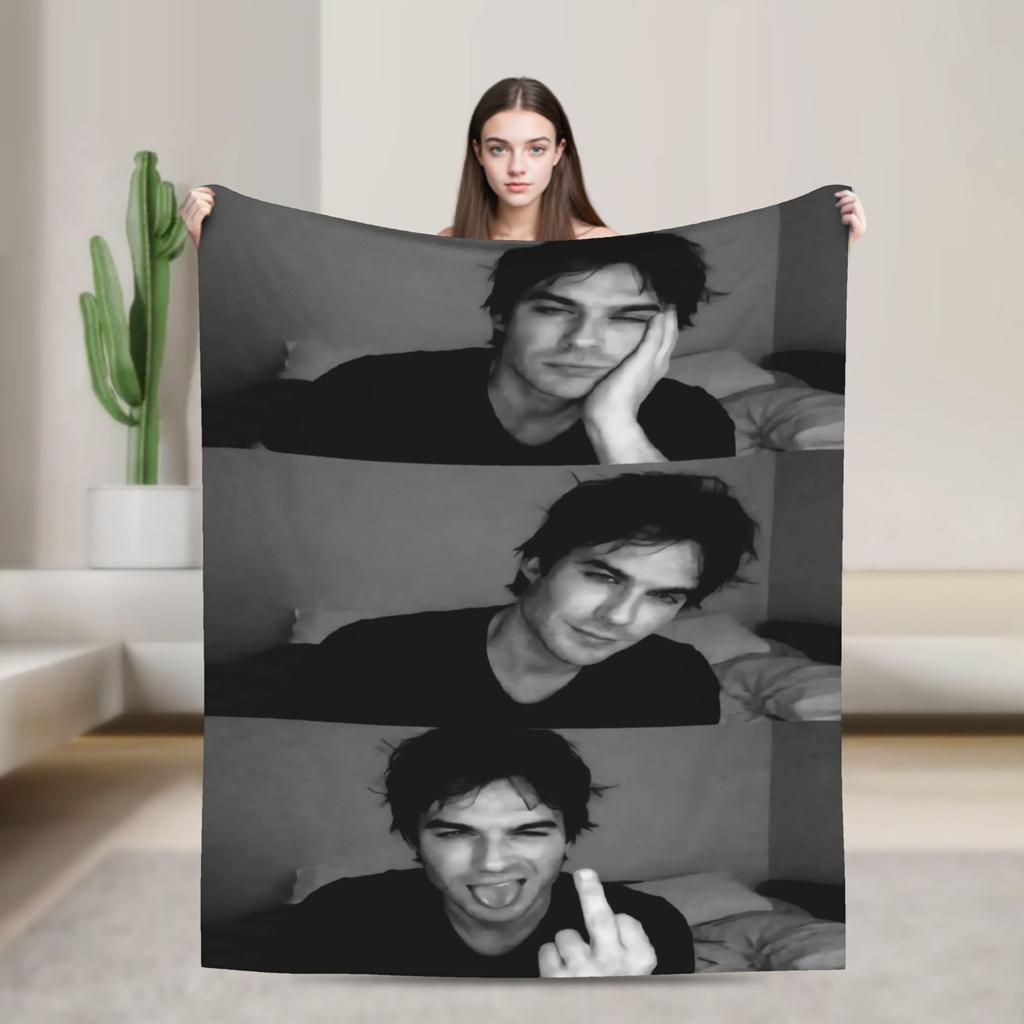 Soft Warm Blanket Decorative The Vampire Diaries Bedding Throws Flannel Bedspread For Couch Bed Pattern Sofa Bed Cover
