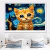 5d DIY Diamond Painting Cross Stitch Abstract Starry Sky Cat Diamond Embroidery Mosaic Full Round Drill Home Decor Crafts
