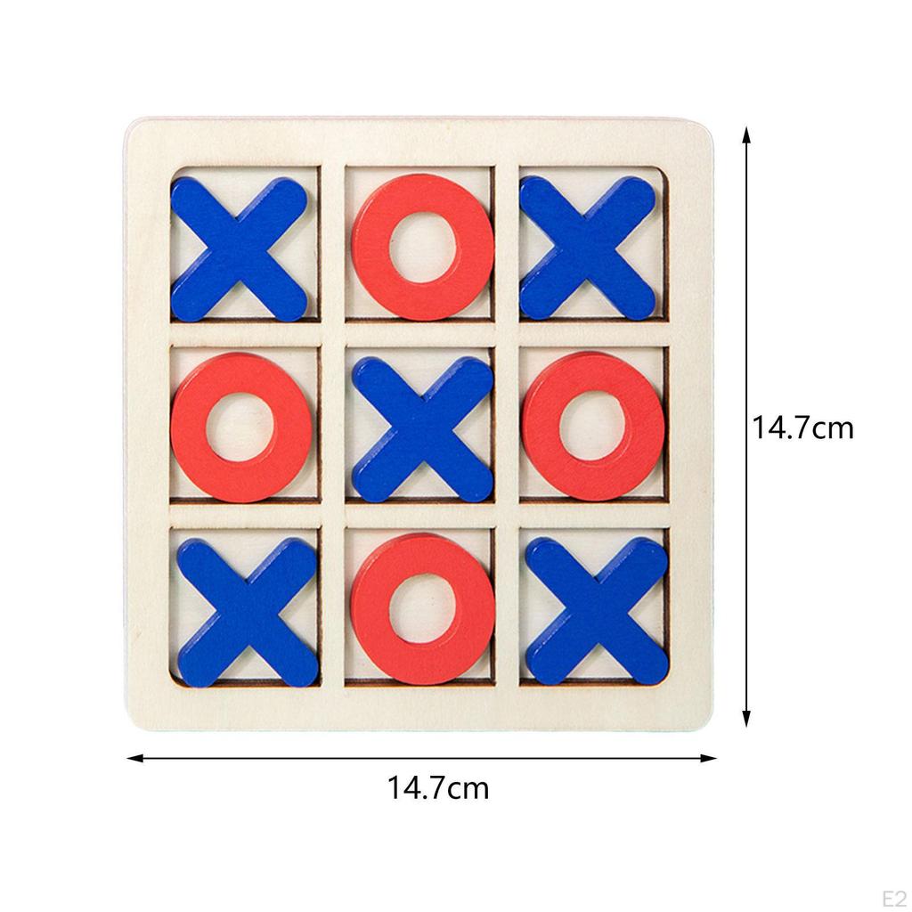 14,7*14,7 cm Trä Luffarschack Spel Pedagogiska Leksaker XO Bordleksak