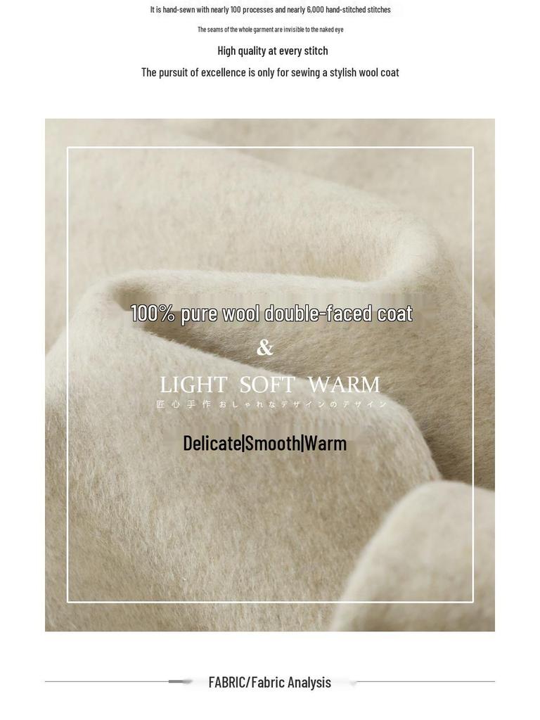 Kleiner vielseitiger doppelseitiger Wollmantel: Kurzer zweireihiger lässiger Anzugkragen schlankmachende Oberbekleidung