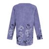 Moda Donna Casual Pieghettata Scollo a V Tinta Unita Manica Lunga Maglietta Top Eleganti