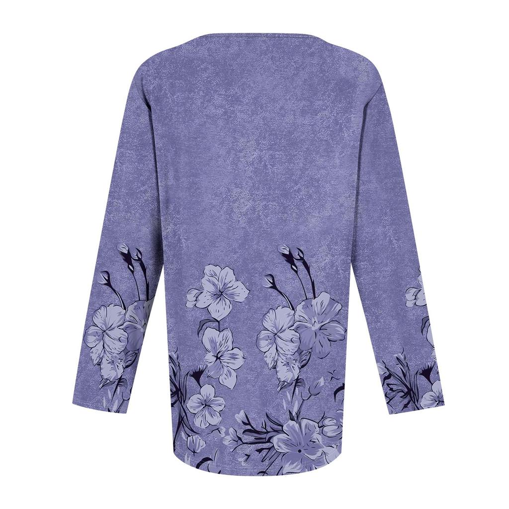Moda Donna Casual Pieghettata Scollo a V Tinta Unita Manica Lunga Maglietta Top Eleganti
