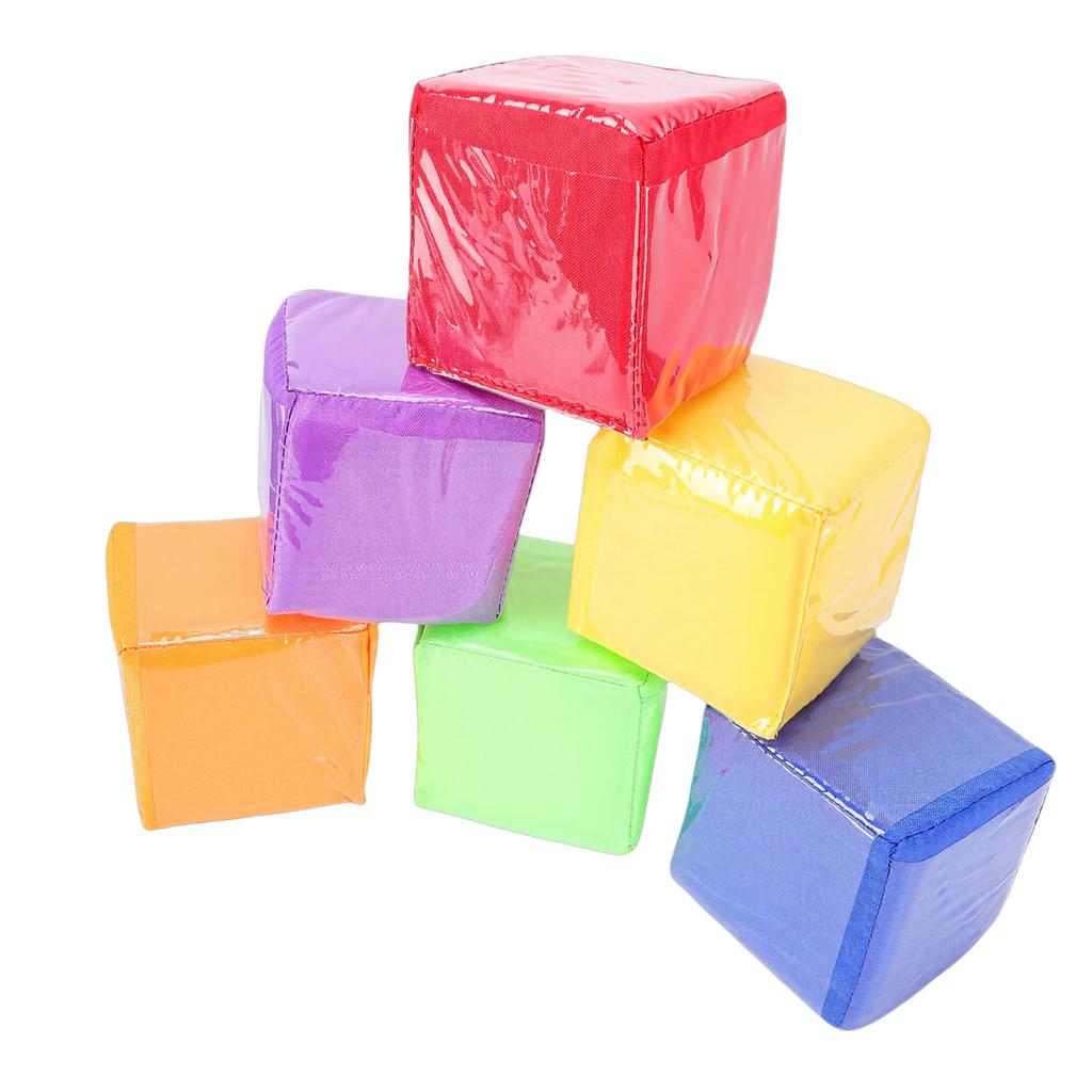 6 Stück Bildungs-Spielwürfel Weiche Schaumstoffwürfel mit 6 Seiten Klare Taschen für den Unterricht im Klassenzimmer