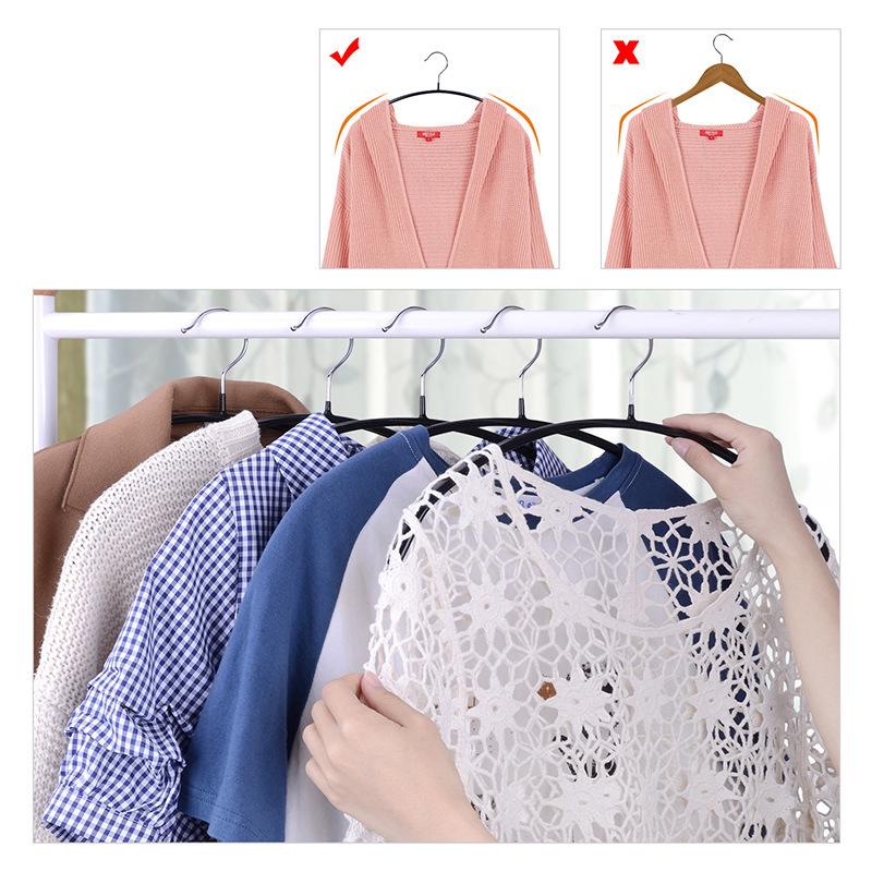 Arc Metal Thickened With Non-Slip Pads Clothes Hangers Perfect For Dresses Blouses And Pants Shirts And Sweaters Home Hangers