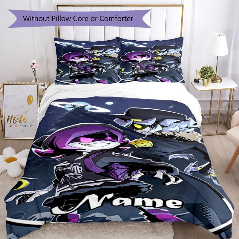 3pcs Custom Name Murder Drones Bedding Set Duvet Cover Closure Includes 1 Duvet Cover & 2 Pillowcases, Soft and Comfortable for All Seasons.