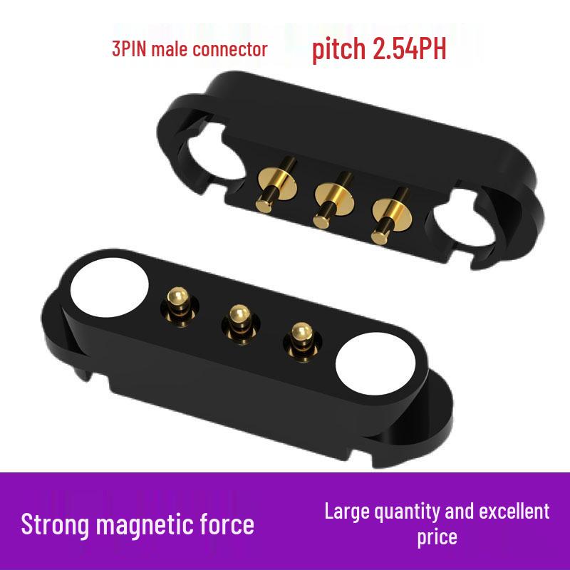 3-Pin Magnetischer Biegsamer Stecker mit Verpolungssicherem Vergoldetem Ladekontakt für Smart Wearables