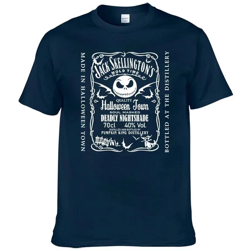 Nightmare T-shirt Before Christmas Vyriškas grynos medvilnės T-shirt Jack Skellington veido T-shirt Street Casual Mada Didelis viršus T-shirt'ai Vyriški
