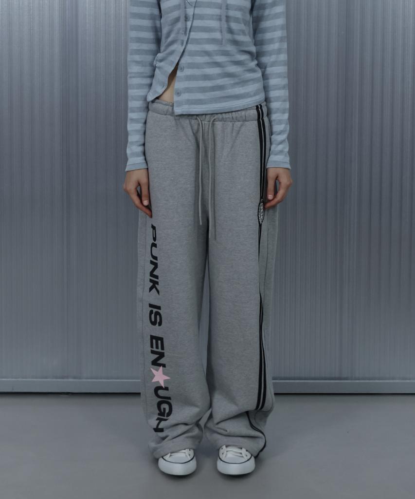 SETUP-EXE Punk Wappen Sweatpants / Melange Gray