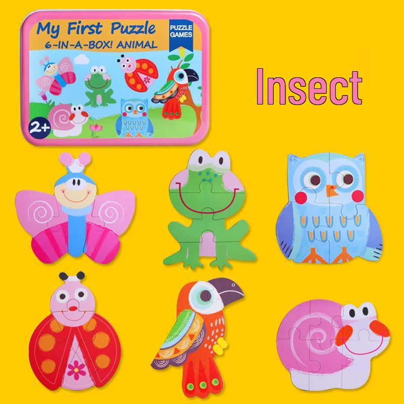 

Маленькая жестяная коробка-пазл «Перелетная птичка»: Детская развивающая игрушка «Шесть в одном» для распознавания животных