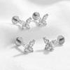 Titanium Mini Butterfly CZ Labret Piercing Jewelry Non-Irritating for Helix Tragus Ear Body Gift for Teens