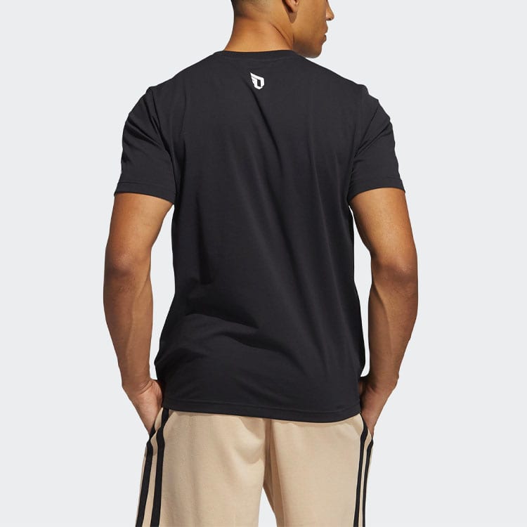 adidas T Shirts Men's Black Crew Neck Moderate Straight Fit GP3435