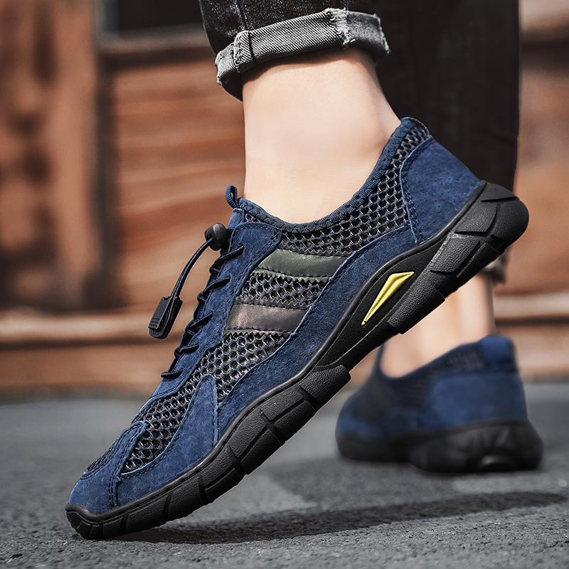 Fashion Men's Shoes Summer Sneakers Trainers Men Flat Bottomed New Outdoor Hiking Hollow Breathable Mesh Casual Shoes Tenis Masculino