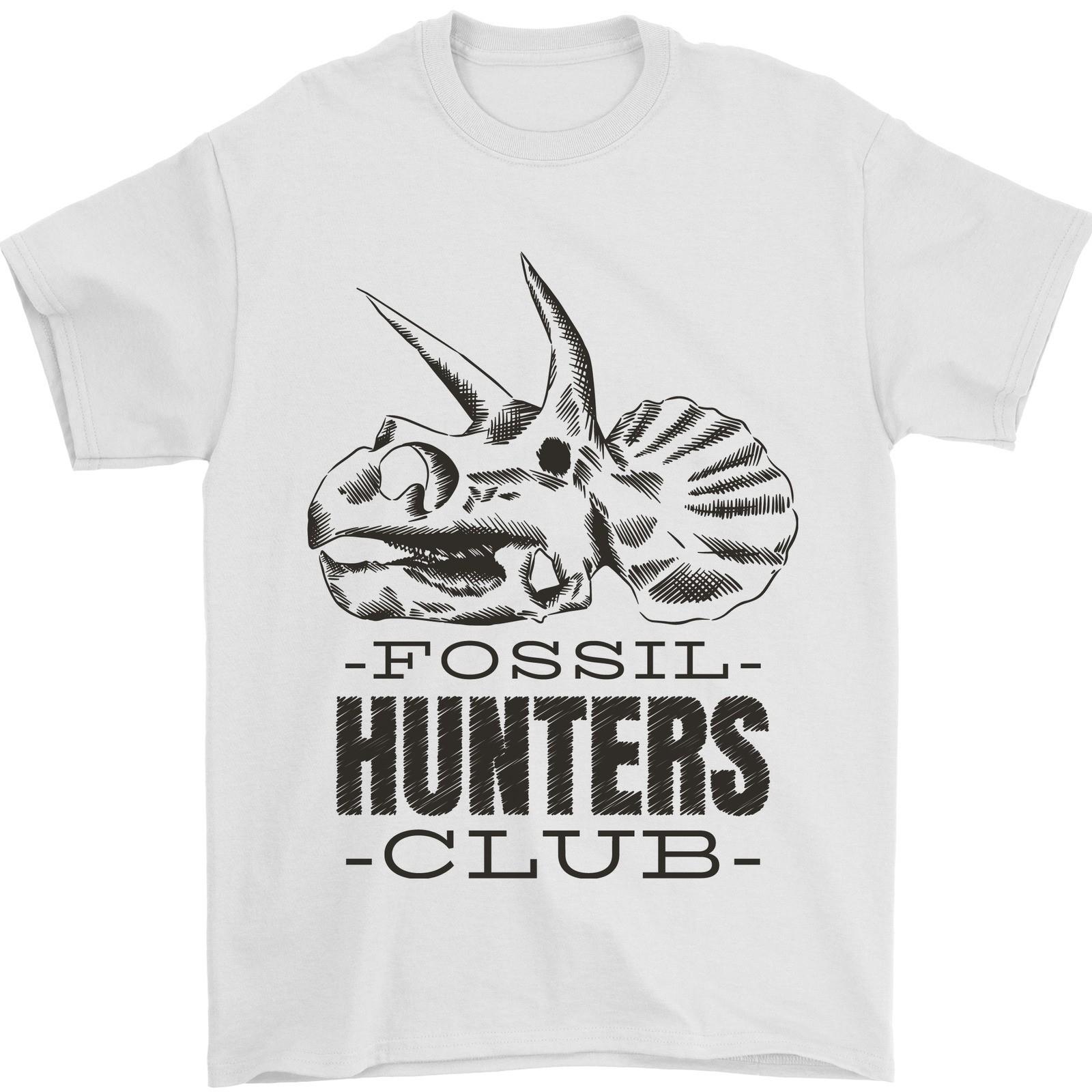 Fossil Hunters Club Palaeontology Dinosaurs Mens T-Shirt 100% Cotton 2XL