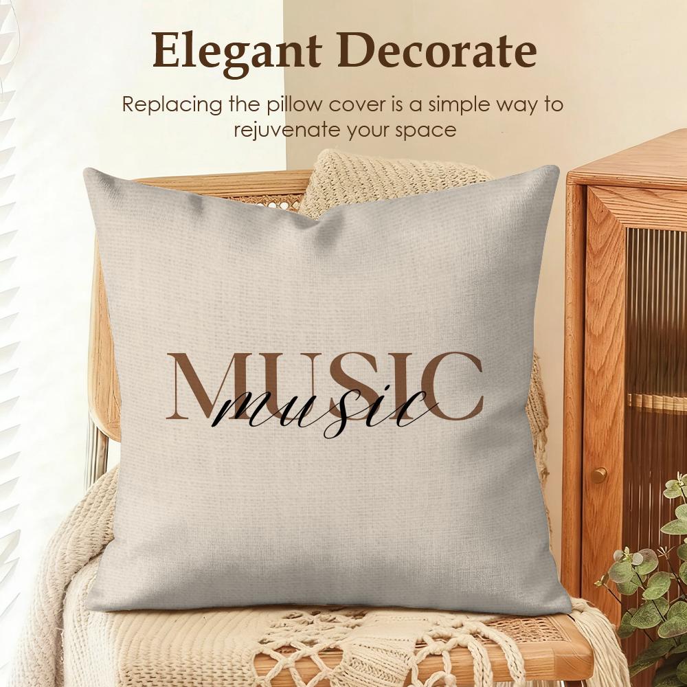 Simplicity Fashion Text Love Cushion Cover Natural Linen Organic Fabric Double-Sided Printing Sofa Home Decor Gift Pillow Case