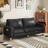 YODOLLA Sofa 3-osobowa, skóra ekologiczna, rozkładana, 200 cm szerokości