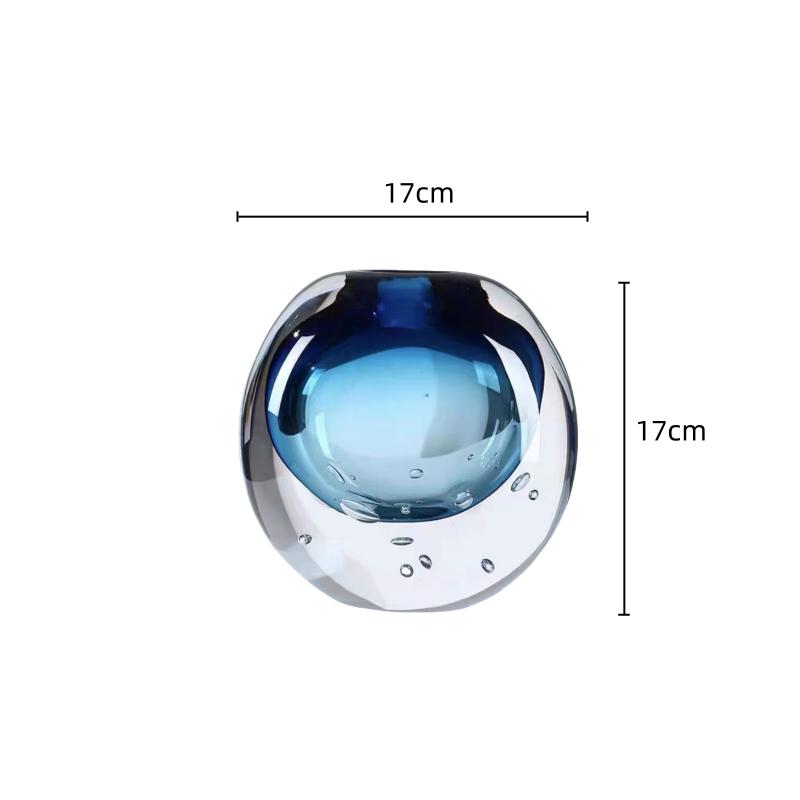 Синяя прозрачная хрустальная ваза из толстого стекла гидропонный террариум цветочная композиция аксессуары для домашнего декора цветочный горшок