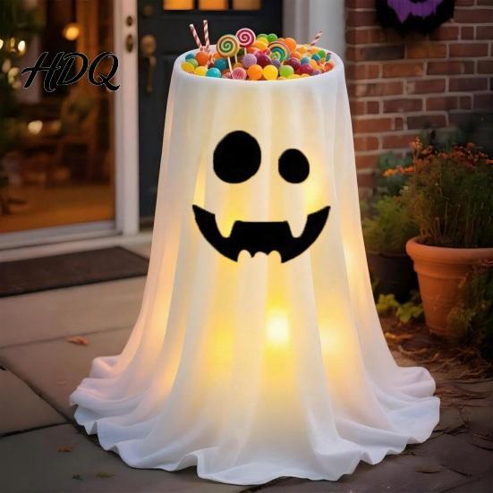 Halloween Dessert Station Ghost Candy Bowl Adjustable Height Large Holder Trick or Prop for Garden Treat Standing Storage Dish Porch Lawn