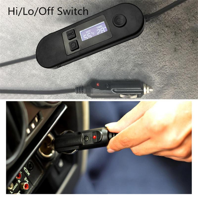 12V Electric Brushed Fleece Car Heated Blanket Temperature Adjustment Timing Heater Warmer Carpet For Cars RV SUV Truck Caravan