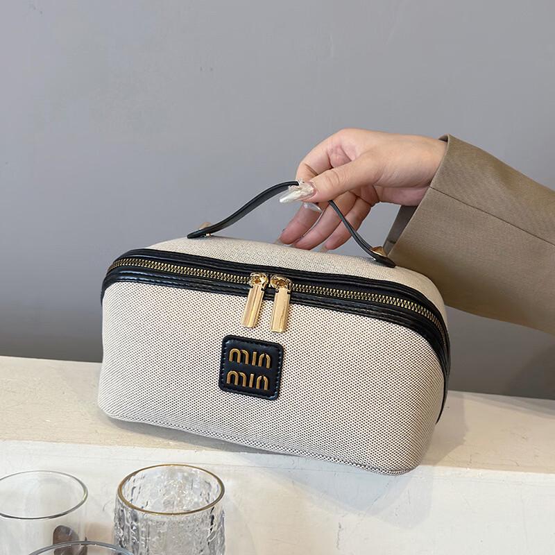 OEING Vintage Canvas Large Capacity Cosmetic Bag