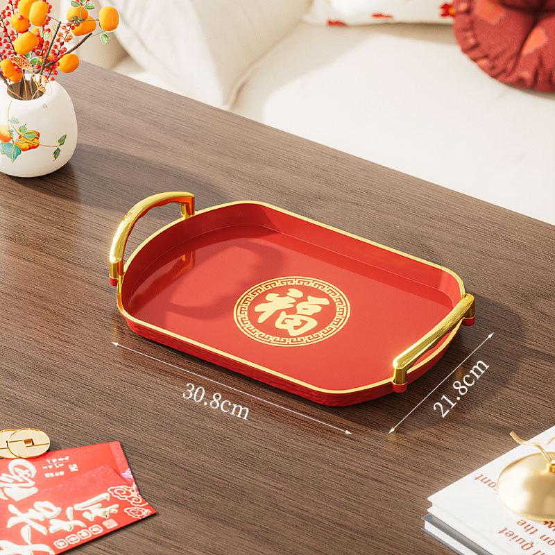 Red Wedding Tea and Candy Tray for Engagement Ceremony