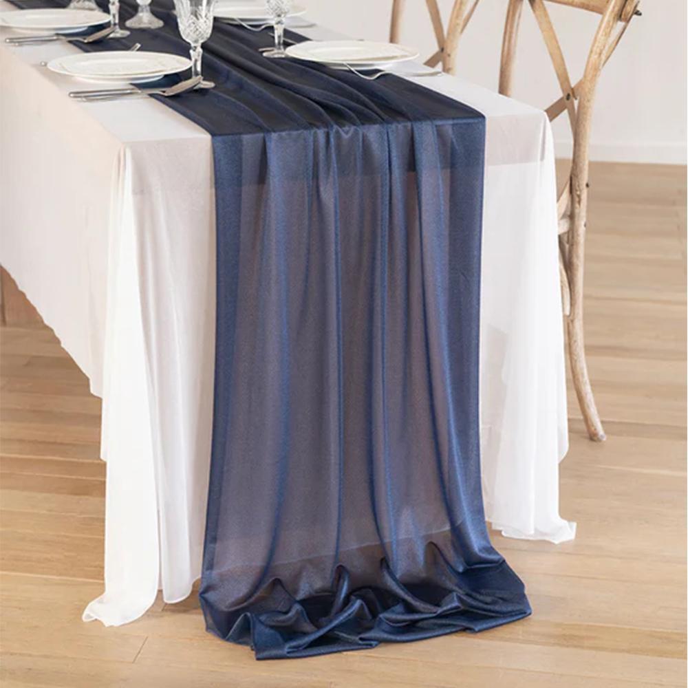 Effulge Chiffon Table Runner Romantic Sheer Table Runners for Wedding Party Bridal Baby Shower Birthday Holiday Decorations
