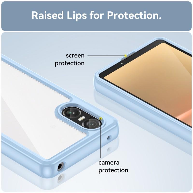 For Sony Xperia 10 VI Phone Case WANLONFENG XC Series TPU Acrylic Cover with Tempered Glass (Big Lens Hole)