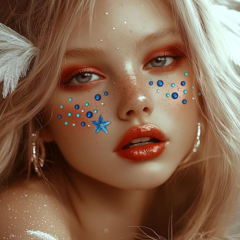 3D Holographic Tear Drop Face  Sticker Self-Adhesive  Diamond Tattoo Sticker For Hair Eye Face Decoration Decal