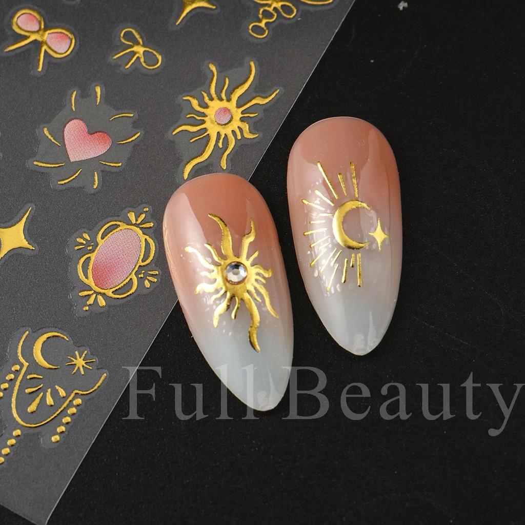 New Nail Art Stickers 6-piece Set Bronzing Bohemian Totem Love Stickers