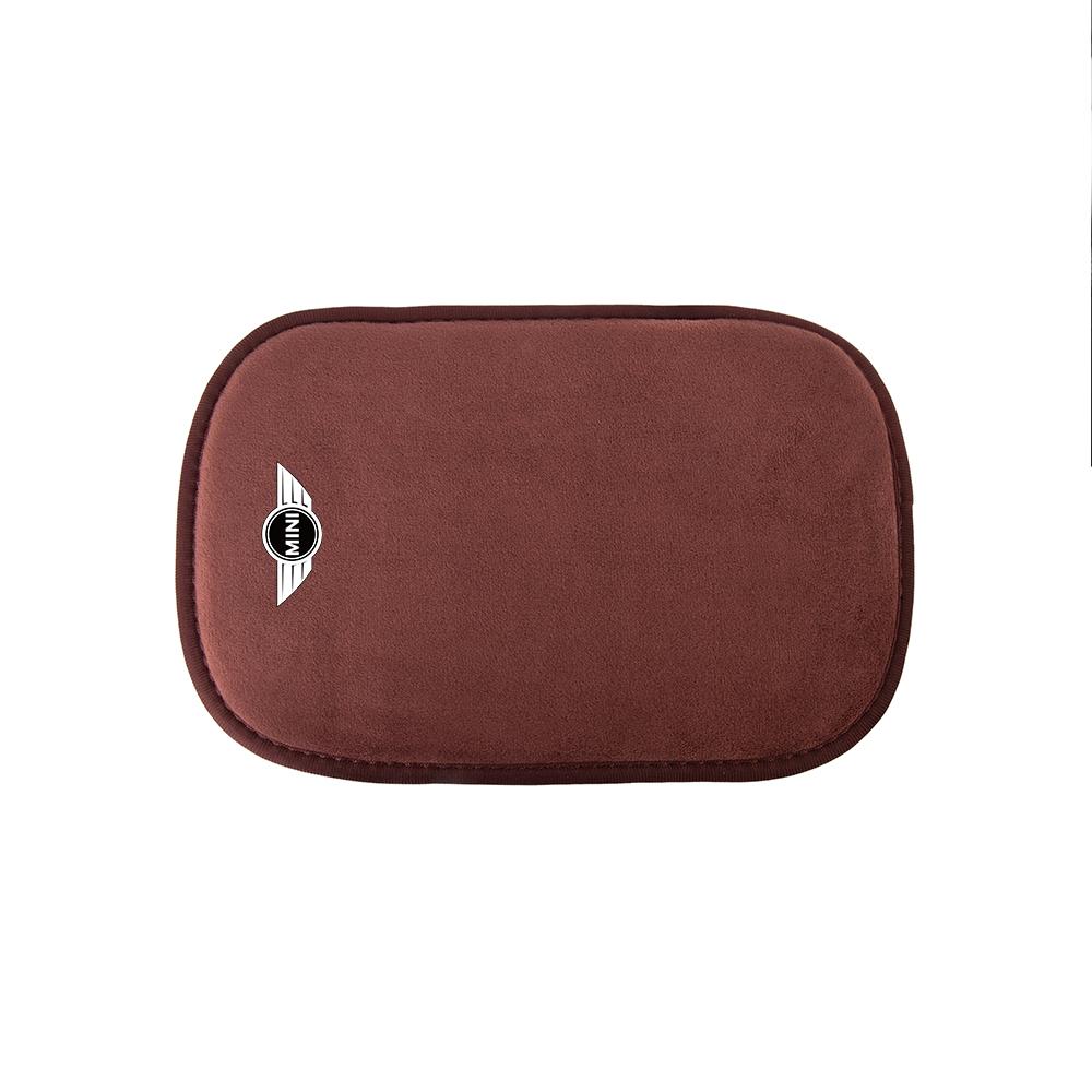 Suede Car Logo Center Console Armrest Cover Mat Non-slip Pad Decor For MINI Cooper JCW WORKS R55 R56 F55 F56 R57 R58 R59 R60 R50