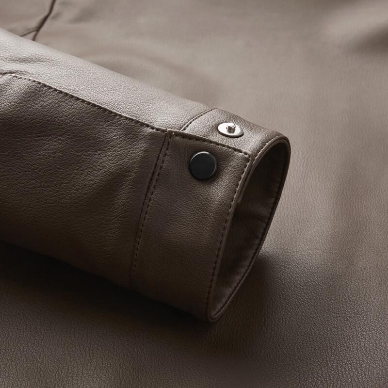 Shanshan Men's Warm PU Leather Business Casual Jacket