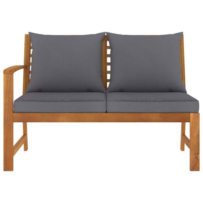 VidaXL Banc de jardin 114,5 cm avec coussin gris foncé Bois d'acacia