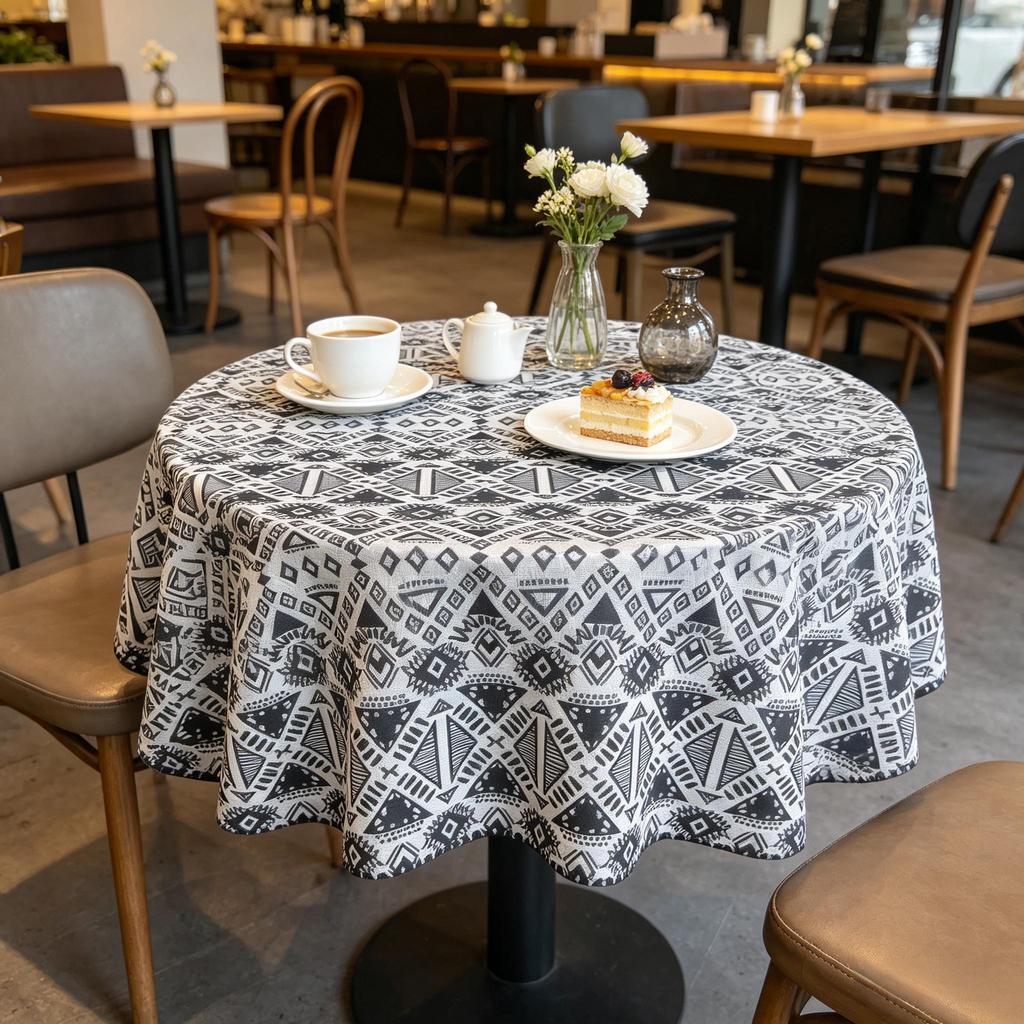 Kitchen Dining Room Tea Table Use Decorative Round Cotton Tablecloth