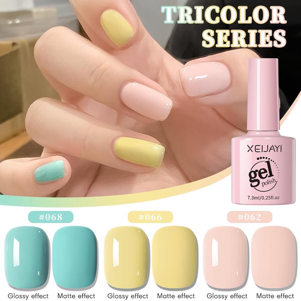 2025 Macaron Gel Nail Polish Set: Girl Pink, Goose Yellow, Mint Green