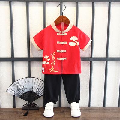 Dětské starobylé chlapecké letní oblečení oblečení starobylý čínský styl čínský styl dětské dětské čínský styl oblek tang léto dětské oblečení