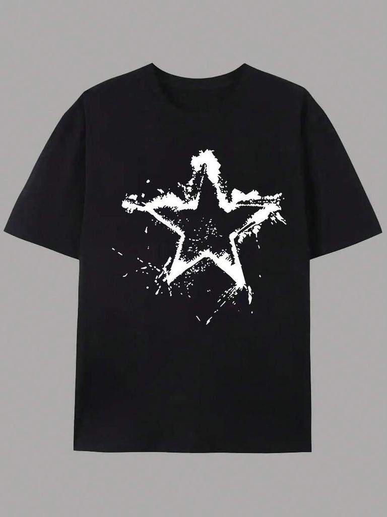 Casual Grafisch T-shirt voor Unisex - Korte Mouw Ronde Hals