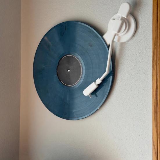 Vinyl Record Wall Mount 3D Printed Player Tonearm Shaped 12" Vinyl Holder No Drills Display Rack for Home Wall Decor