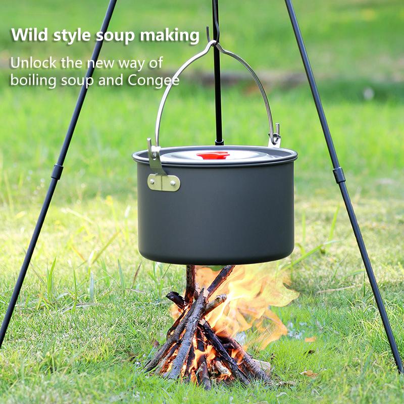 Conjunto de Utensílios de Cozinha para Camping Alumínio Portátil Louça Exterior Kit de Cozinha Panela Tigela Chaleira Panela Equipamento para Caminhada Churrasco Piquenique