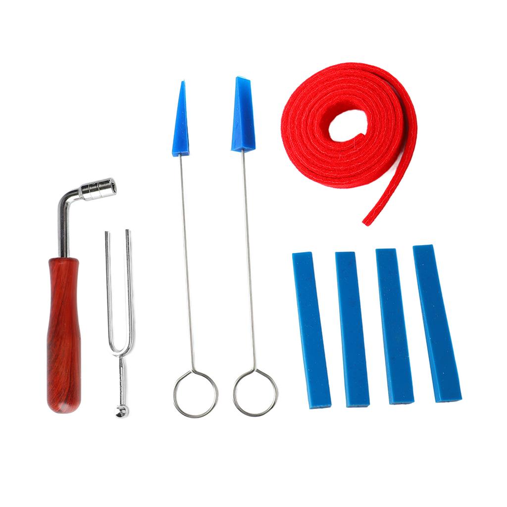 Piano Tuning Tool Set Tuning Wrench Fork Rubber Mute Wool Felt Temperament Strip Piano Tuner Kit