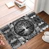 Norse Tree Of Life Printed Flannel Door Mat Viking Rune Design Soft Absorbent Rug For Home Decor Gift Idea