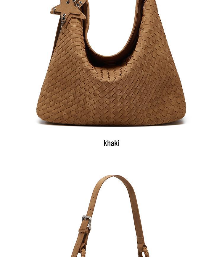 2025 Autumn/Winter Large Capacity Woven Vintage Shoulder Tote