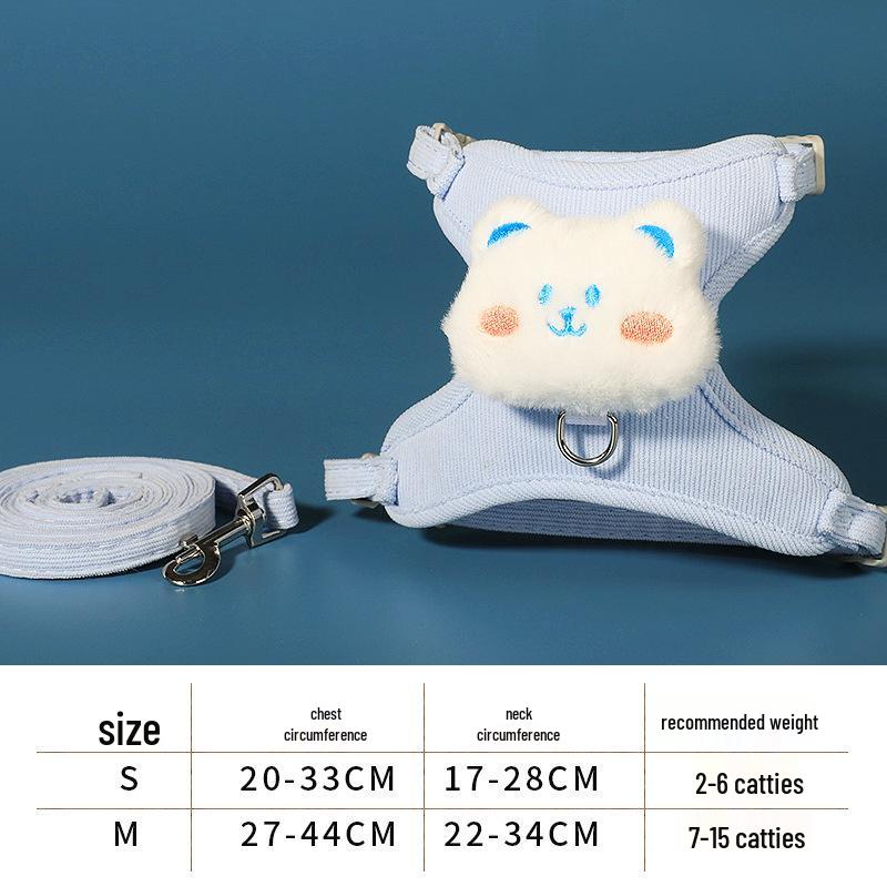 Adjustable Cat Leash & Harness - Cute Kitten Outdoor Walking Rope for Small Dogs