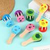 Castañuelas de Madera de Dibujos Animados para Niños Sonajas de Cinco Tachuelas Campanas Sonoras Clapper de Mango Instrumentos Musicales Juguetes Juguetes Educativos Para Niños